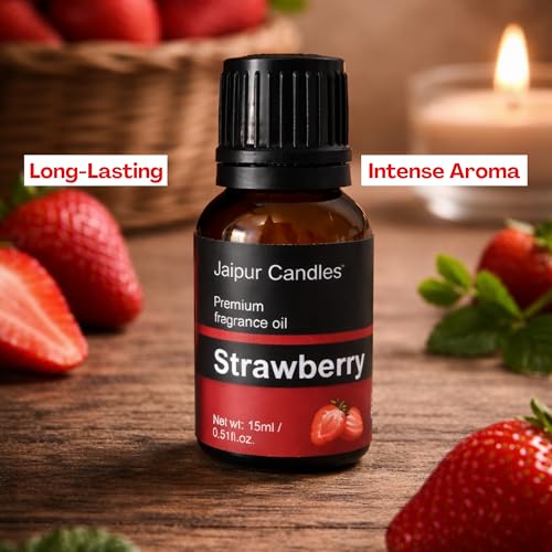Image of Strawberry Fragrance Oil | 15 ml | Aroma Oil for Home Fragrance | Best for Aromatherapy | Use in Diffusers, Candles, Air Fresheners (15ML, Strawberry)