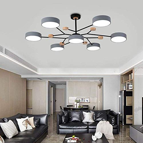 Lustre Sputnik LED industriel gris à 9 têtes orientables pour salon - 2