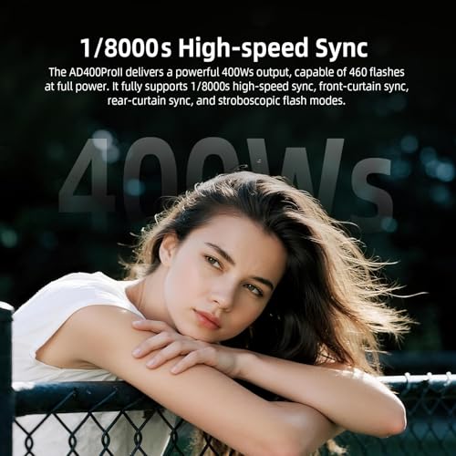 Image of Godox AD400 Pro II Outdoor Flash, 400Ws Monolight with 2.4GHz Wireless X System, Bi-Color 30W Modeling Lamp, TTL GN72 HSS 1 /8000s,0.01s~1s Recycle Time,1 /1 to 1 /512 10 Power Steps (AD400Pro Update)