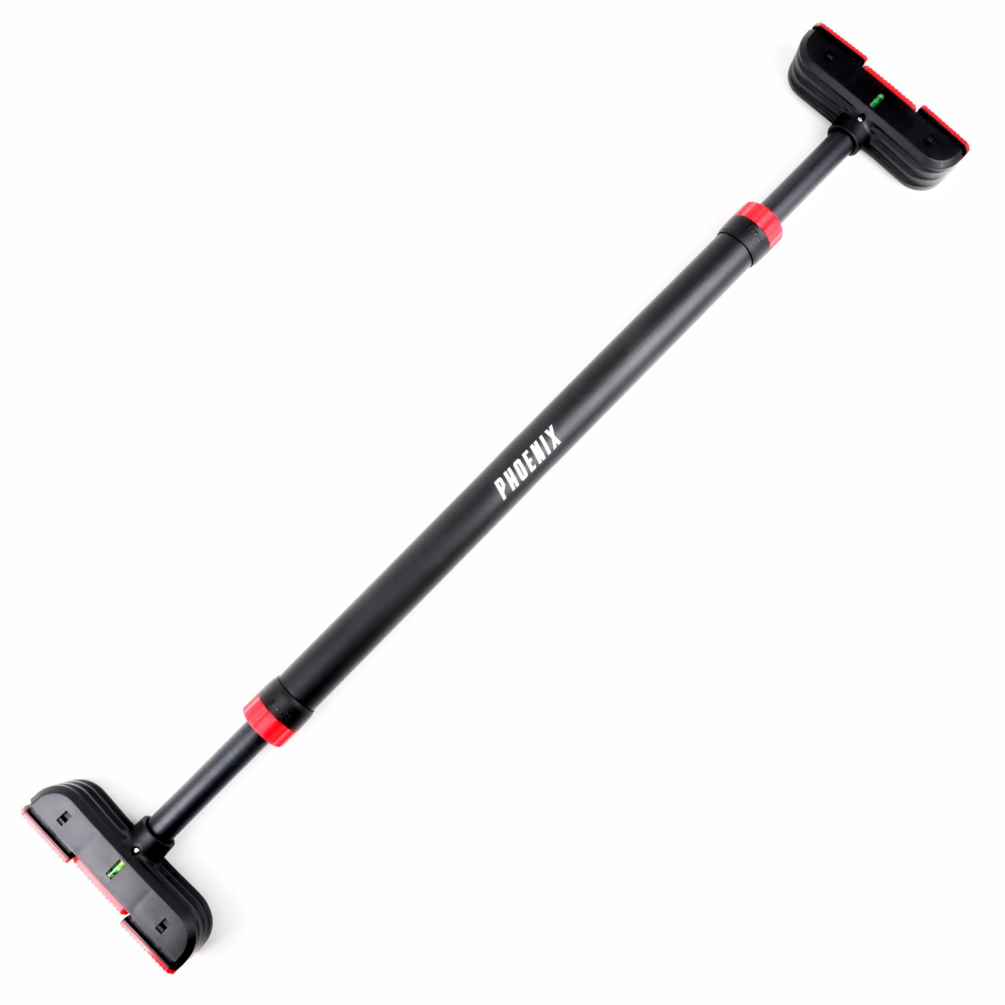 Phoenix Fitness Doorway Pull Up Bar - Adjustable Telescopic Chin Up Bar for Door Frame with No Screws - Secure Fit & Soft Grip for Upper Body Workout & Strength Training - Black, 200kg Load, 73-113cm
