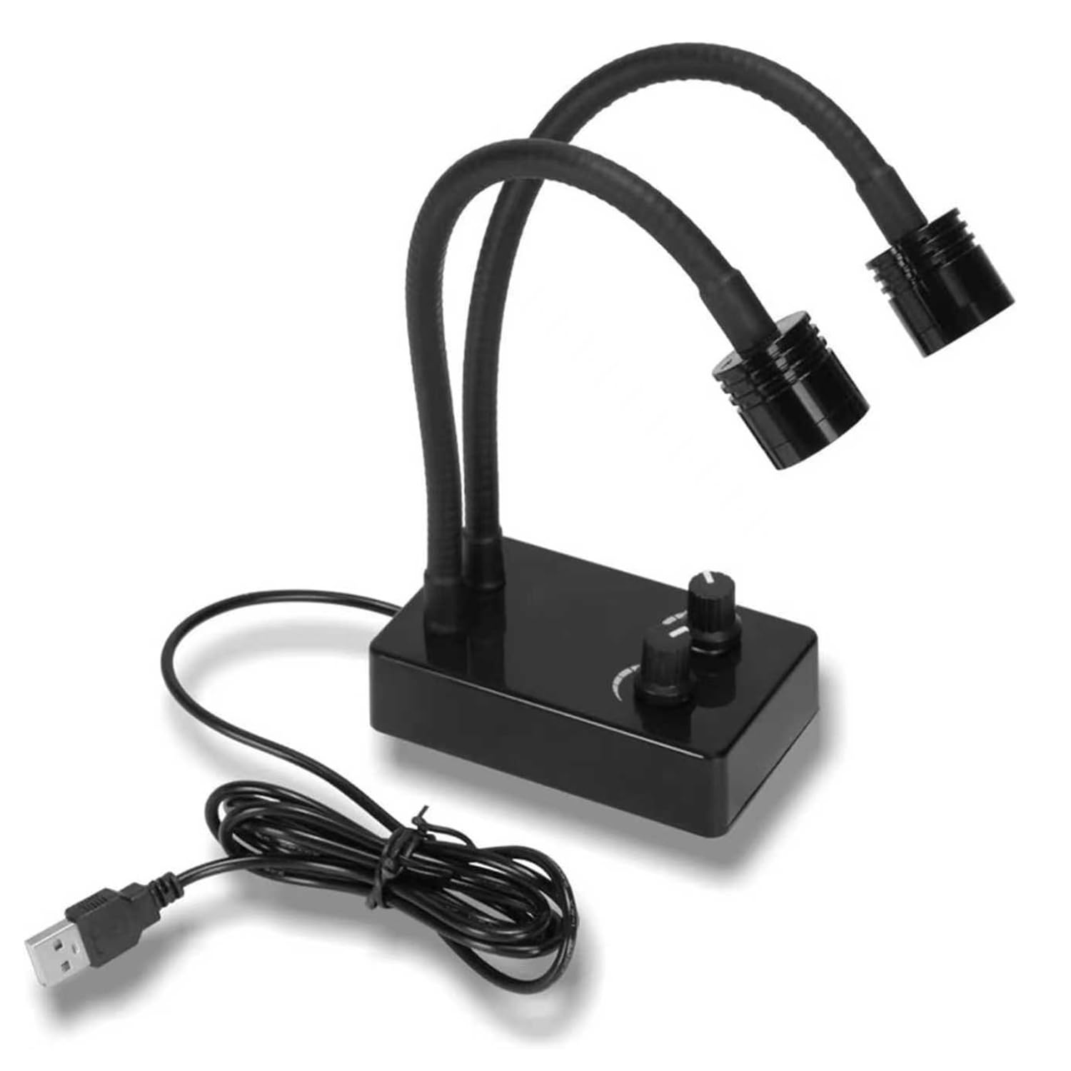 Lampe D'éclairage pour Microscope De Laboratoire, Double Spot LED À Col De Cygne, Luminosité Réglable en Continu Et Angle Réglable À 360°, Température De Couleur 6500k, pour Microscope Stéréoscopique