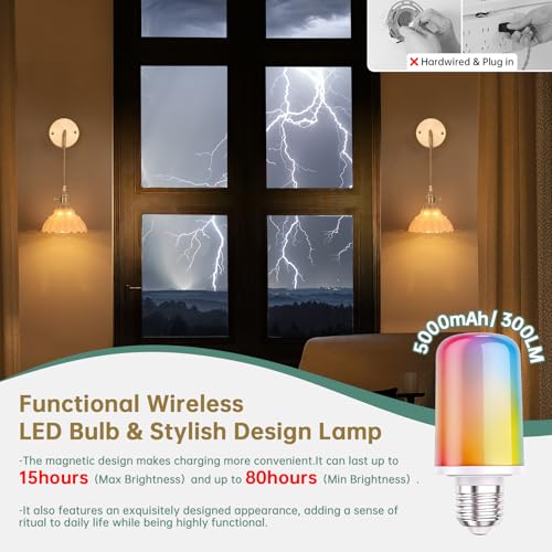 Image of Shenmoyl Vintage Battery Operated wall sconces Set of 2, Wall Lamps with White Lily of the Shade Pattern Glass, Adjustable Chain Wall Lights, sconces wall Decor for Stairway Living Room Doorway