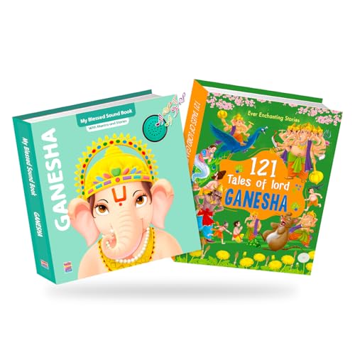 Image of Ganesha Sound and 121 Story Book Combo for Kids ; India's First Mythology Mantras Sound Book to Teach Indian Culture, Values Devotional