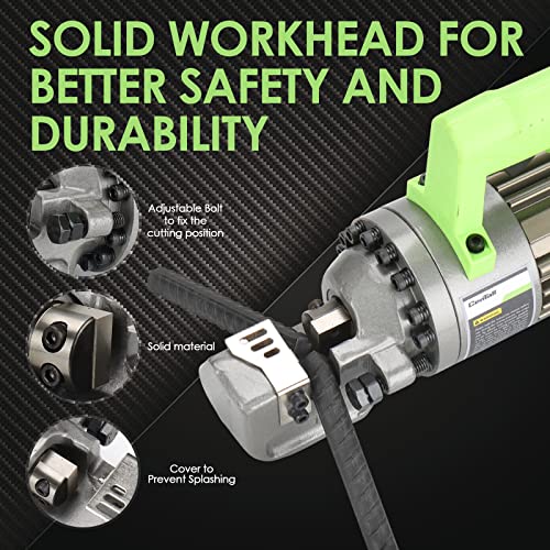 Image of 5 /8 inch Electric Hydraulic Rebar Cutter 1-1.5s Cutting Speed Portable Rebar Cutter Cutting Rebar 4-16mm 1000w 120v /60hz RC16B (Light Green)