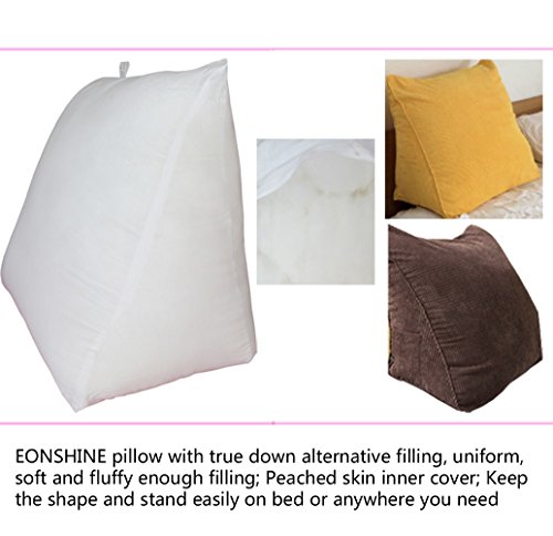 Eonshine Fluffy Soft Down Alternative Filled Triangle Wedge Cushion Pillow For Bed Sofa Backrest Reading, Corduroy, Pack Of 1 (18.9X15X9.5, Blue) #TOP5