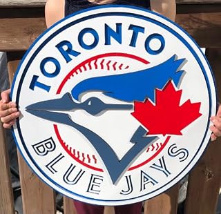 Toronto Bluejays wood sign, man cave signs, gifts for dad, sports team signs, baseball team logo, wall signs (12 inches)