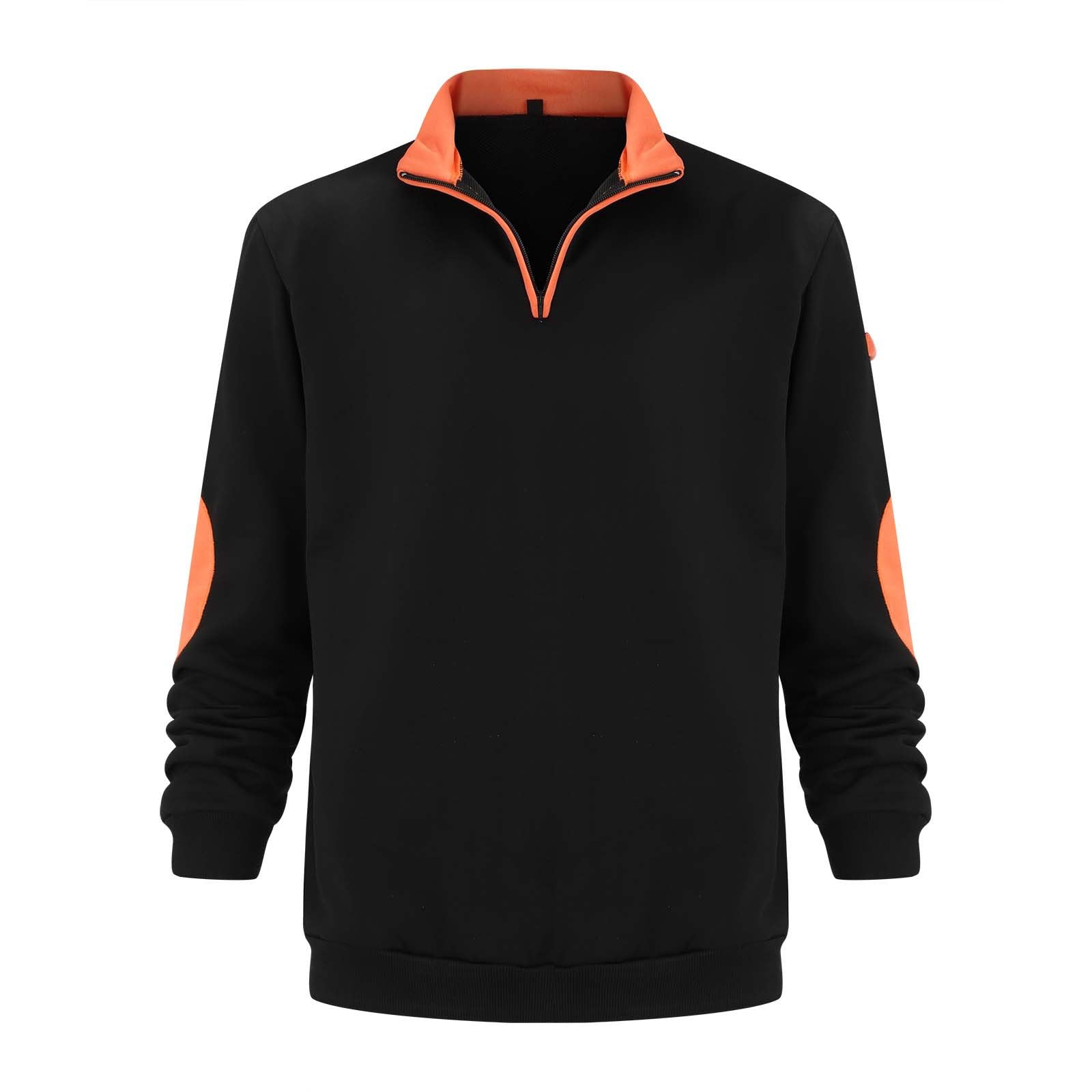 Chunotu, maglione da uomo con zip a un quarto di lunghezza, a blocchi di | Toppe leggere a contrasto gomito colletto stand 1/4 zip felpe casual autunno inverno all'aperto lounge vestiti