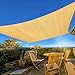 10' x 13' Sun Shade Sails Canopy Rectangle Sand, 185GSM Shade Sail UV Block for Patio Garden Outdoor Facility and Activities