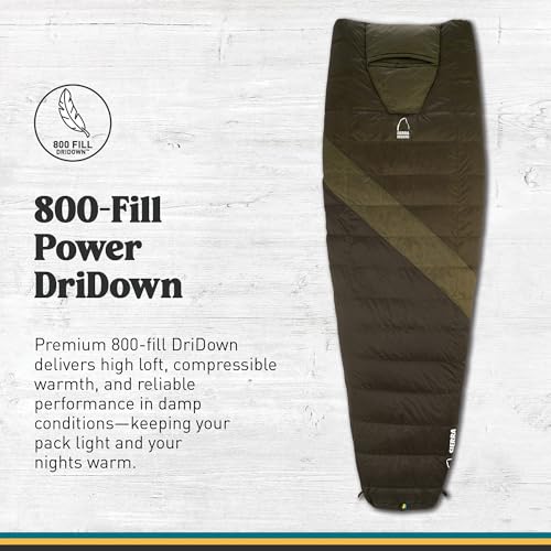 Image of Sierra Designs Cloud 20 Degree DriDown Sleeping Bag Ultralight Zipperless Down Sleeping Bag for Backpacking and Camping