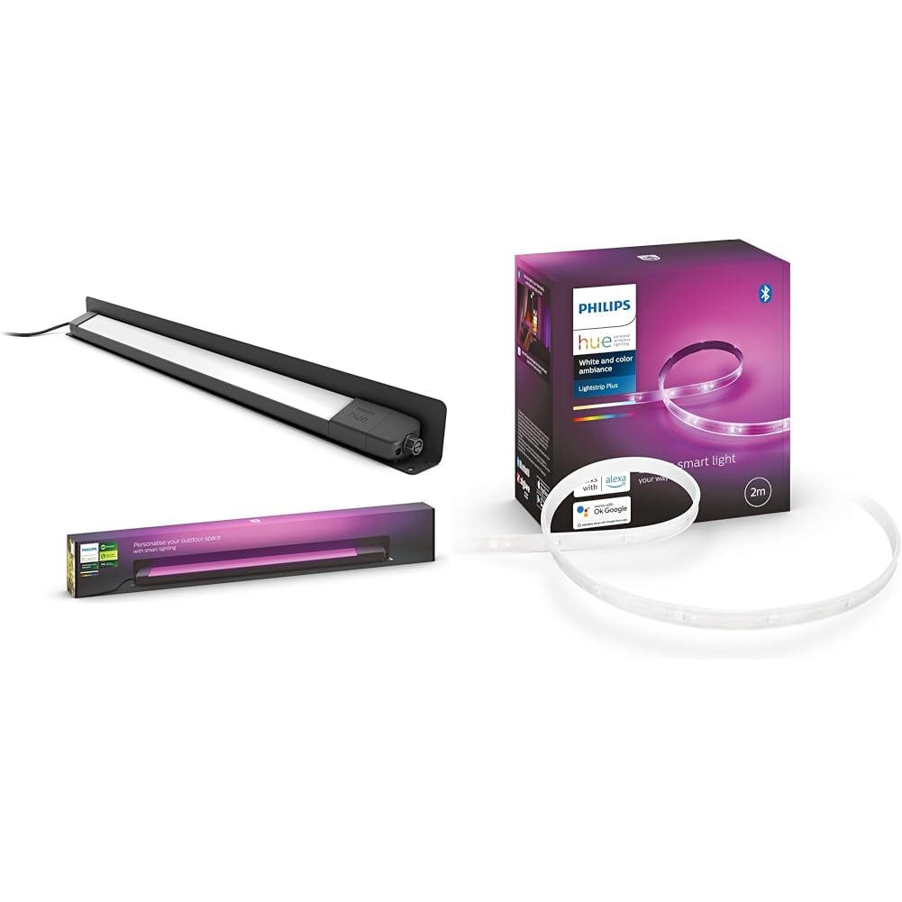 Philips Hue White & Color Ambiance Amarant Wandfluter (1.420 lm) & White & Color Ambiance Lightstrip Plus Basis-Set V4 (2 m)