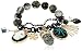 Betsey Johnson "Skeletons After Dark" Pave Skull Multi Charm Half Stretch Bracelet