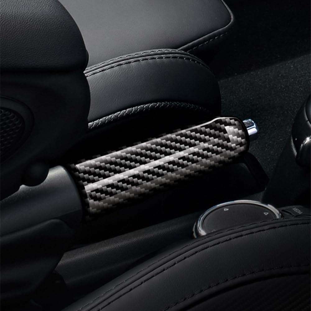 Schwarz Konsole Feststellbremse Abdeckung für Mini Cooper F55 F56 F57 Kohlefaser