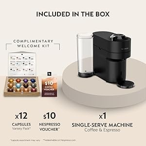 Nespresso Vertuo Pop+ Coffee and Espresso Maker by De'Longhi, Black Matte with Dark Chrome