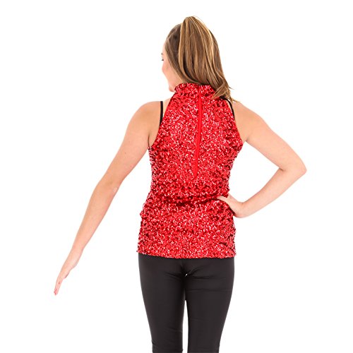 Alexandra Collection Womens Sequin Sparkle Tank Tunic Dress Just for Kix Red - Thumbnail 3