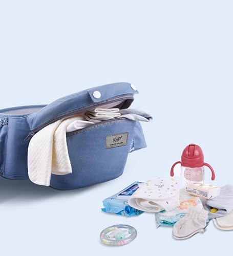 Bolsa Canguru Ergonômico Bebê Mãe Premium Posições 3 Em 1 (Azul bebê)