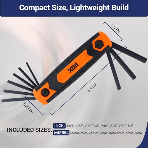 Image of 17PCS Folding allen wrench sets, Pack of 2 | Metric & SAE Hex Set - Durable & Portable allen key set & allen wrenches set for Home, Bike, Automotive, and DIY Repairs