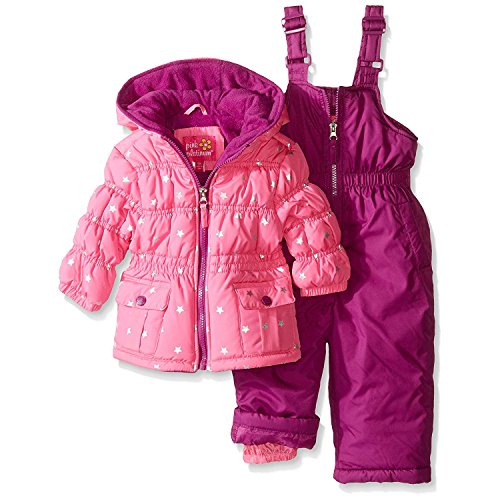 Pink Platinum Baby Girls' Infant Foil Star Printed Snowsuit