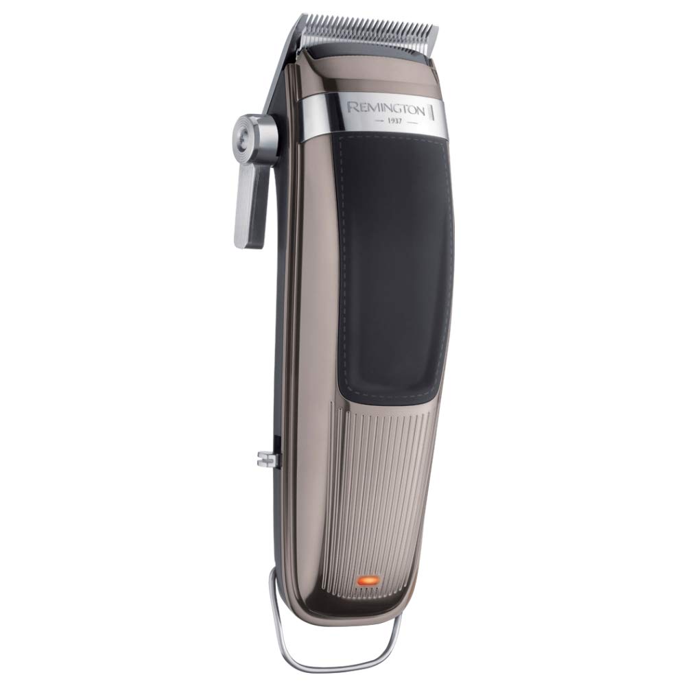 Remington Tagliacapelli Professionale - Lame in Acciaio Inox - Leva di regolazione della lama, 11 pettini, custodia, Funzionamento con rete-batteria, batteria al litio, Profi Retro HC9100