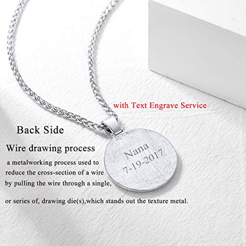 U7 Custom Photo Necklace Men Women Personalized Jewelry Customized Any Picture Pendant Stainless Steel Chain 18-30 Inch, Mothers Day Lover Gift Iced Out Platinum Image Necklaces #TOP1
