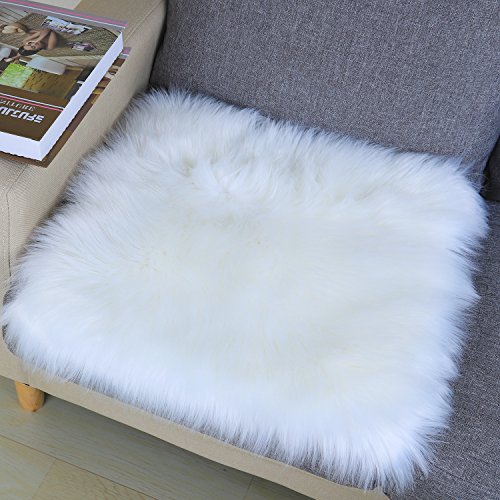 Noahas Faux Fur Sheepskin Silky Seat Cushion, Home Decor Long Wool Area Rugs