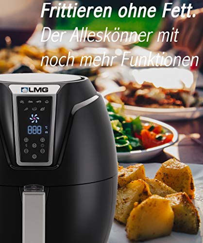 Heißluftfritteuse Premium 3.2L - Airfryer Mit Touch-Bedienfeld, Neueste Technik, 100% knusprig mit Heißluft ohne Fett - Backen, Frittieren, Grillen, Rösten - Spülmaschinenfest - Extrem leise Anwendung 5