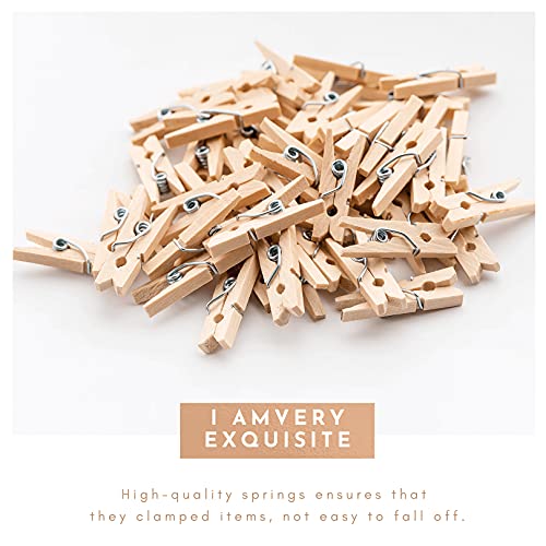 Mini-Clothes-Pins-for-Photo-Clothespins-Natural-Wooden-Clips-1-Inch-150-Pcs-Tiny-Crafts-Picture-Hanging-Pin-Small-Close-Pins-with-32-FT-Jute-Twine-String-Little-Baby-Shower-Game-Decorative-Pegs