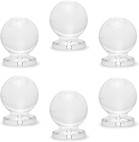 Miniatura 11 de MroMax 6 pomos pequeños de acrílico con mango de diamante de 0.748 in de diámetro transparente brillante en forma de diamante para joyero, estuche
