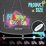 Mudder Happy New Year Neon Sign Colorful Holiday LED Neon Sign Letter Christmas Wall Art, Xmas Cheers Christmas Signage Wall Decorations - Image 5