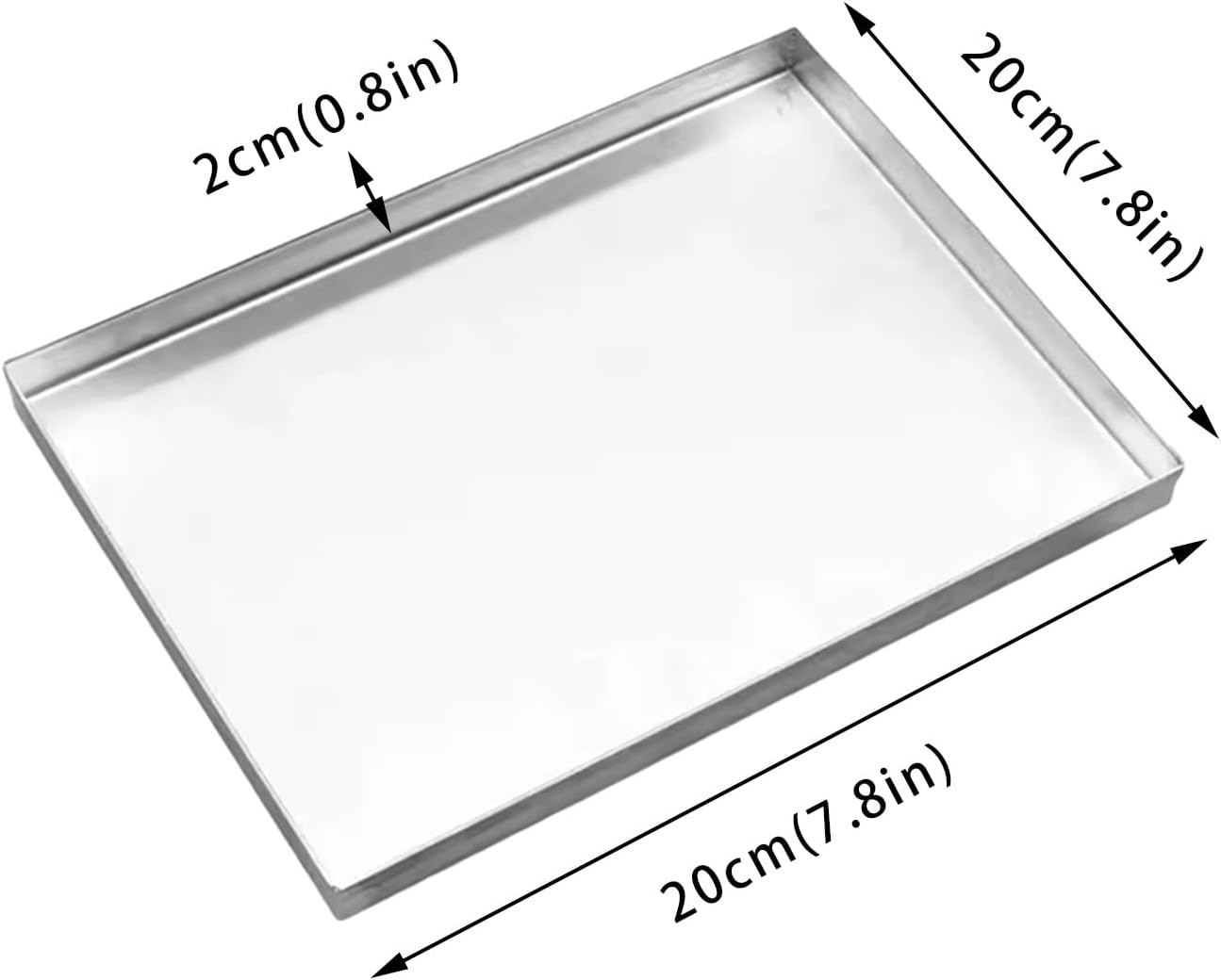 304 Stainless Steel Drip Tray for Air Conditioners, Sturdy Leak-Proof Storage & Plant Pot Saucer, 20x20cm Durable Outdoor Unit Accessory