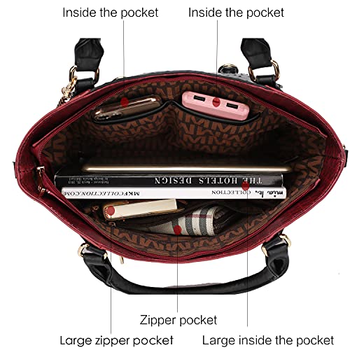 Mia K Collection Shoulder Bag for Women, PU Leather Pocketbook Top-Handle Crossbody Purse Tote Satchel Handbag Navy by MKF Collection - Image 5