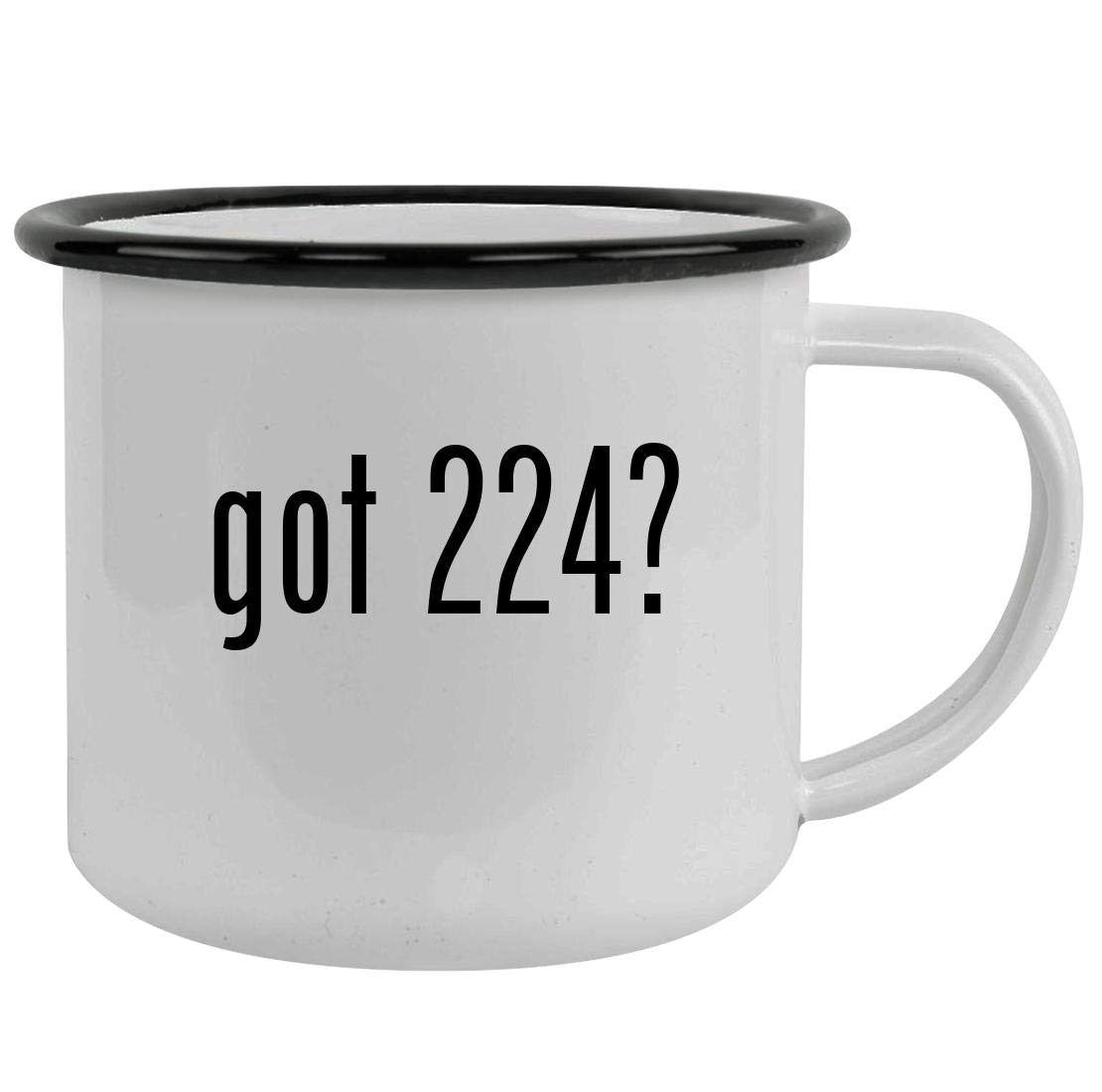 got 224? - Sturdy 12oz Stainless Steel Camping Mug, Black