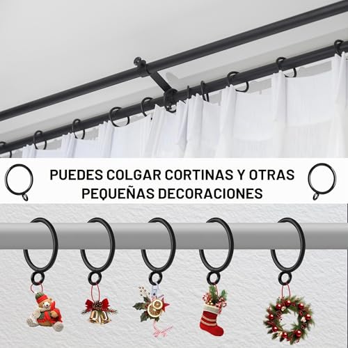Miniatura 4 de Anillos De Cortina De Estilo Retro, 30 Unidades De 32 Mm De Diámetro Interno, Color Negro Pistola, Material Metálico, Perfecto Para Cortinas Transparentes En Cafeterías O Decoración Del Hogar