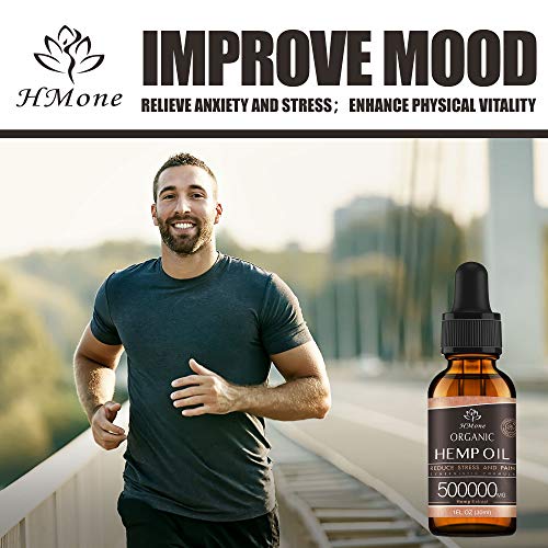 (2 Pack) Organic Hemp Oil Extract - 500,000MG Extra Strength - Organically Grown in USA - Natural Dietary Supplement - Non-GMO, Vegan