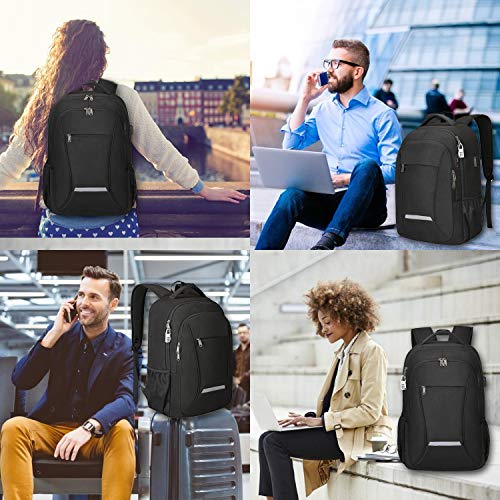 Xqxa Laptop Backpack, Travel Business Backpack For Men & Women With Usb Charging Port, Water Resistant Anti Theft College Computer Back Pack Bag Fits Up To 17 Inch Notebook - Black #TOP5