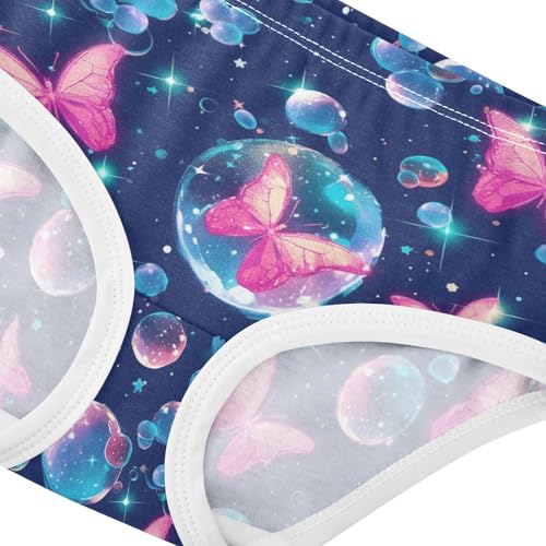 Wusikd Butterflies Sparkles Girls' Underwear Cotton Girls Briefs Soft Toddler Underwear 2T4