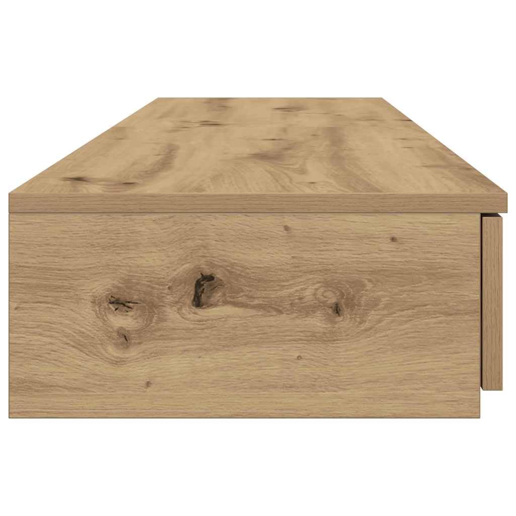 Minimalistische Bettschubladen Artisan-Eiche - 140x36,5x16,5 cm Holzwerkstoff Unterbettkommode mit 4 Push-to-Open Schubladen, Bett-Unterbau & Sitzgelegenheit fürs Schlafzimmer