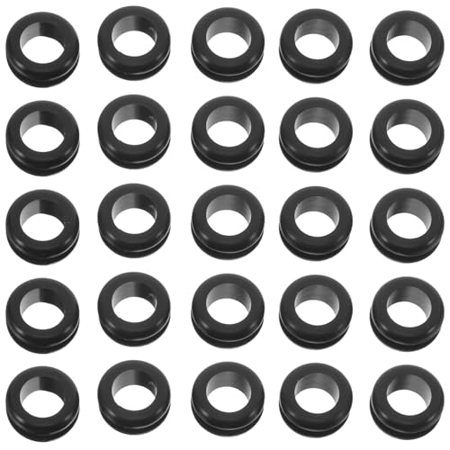 Amosfun 50pcs Dual Sided Cable Grommets Wide Slot Rubber Seal Rings for Wiring for Industrial and Outdoor Applications Reliable Dust and Moisture Protection