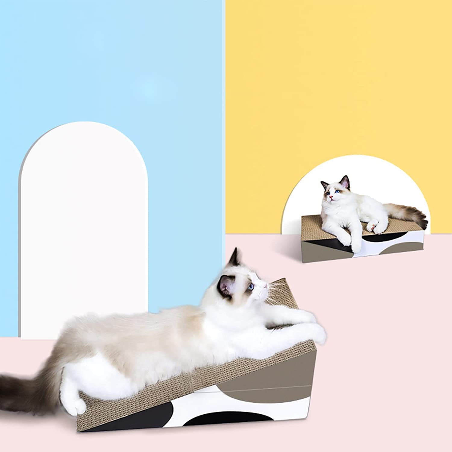 Rascadores para Gatos Almohadilla De Rascado Corrugado para Cama De Salón De Cartón Reversible Duradera para Que Los Gatos Descansen, Muelan Las Garras Y Jueguen Afilador de uñas para Mascotas