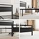 HOJINLINERO Bettgestell 140x200,Doppelbett Bettrahmen Metallbett 140x200 mit lattenrost aus Metall & Holz Kopfteil,Gästebett Jugendbett, für Schlafzimmer Gästezimmer,Bed Frame Schwarz