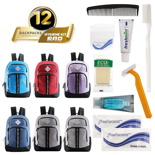 18" Deluxe Wholesale Backpack in 6 Colors - Bulk Case of 12 for Donation, Emergencies, Homeless, Charity2