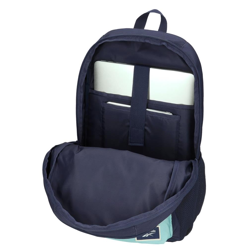 Reebok Andrew, mochila escolar, mochila azul y rosa, fabricada en poliéster, Tirantes anchos, ergonómicos y acolchados, varios compartimentos, de Joumma Bags