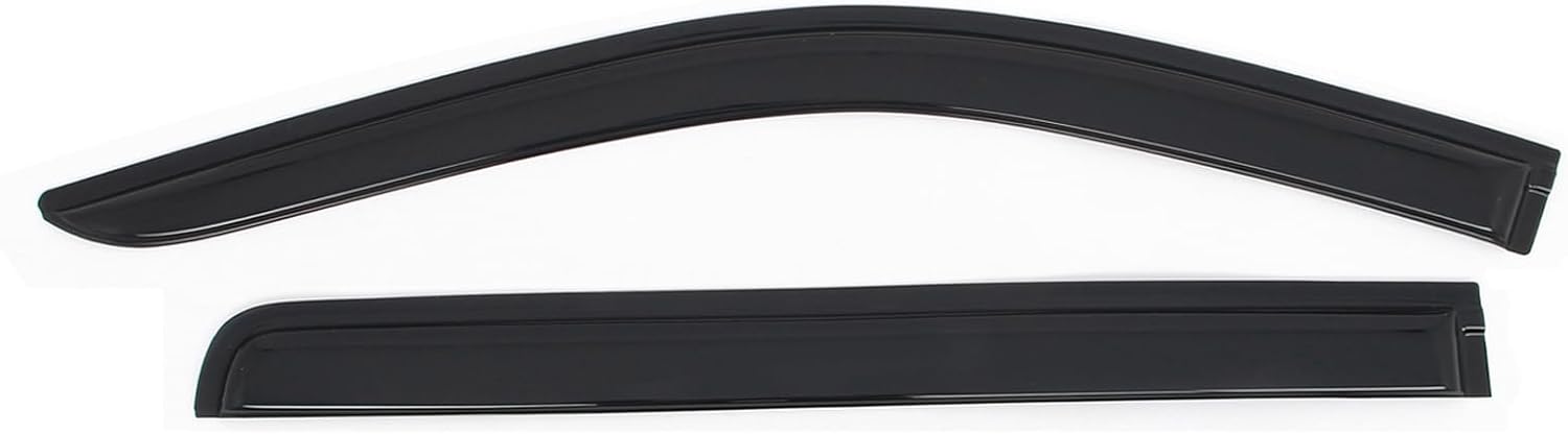 IKON MOTORSPORTS Tape on Window Visors Compatible with 2019-2026 Chevrolet Silverado & GMC Sierra 1500 2500 3500 Crew Cab, Acrylic Smoke/Tinted Rain Guards, Side Window Wind Deflectors 4PCS