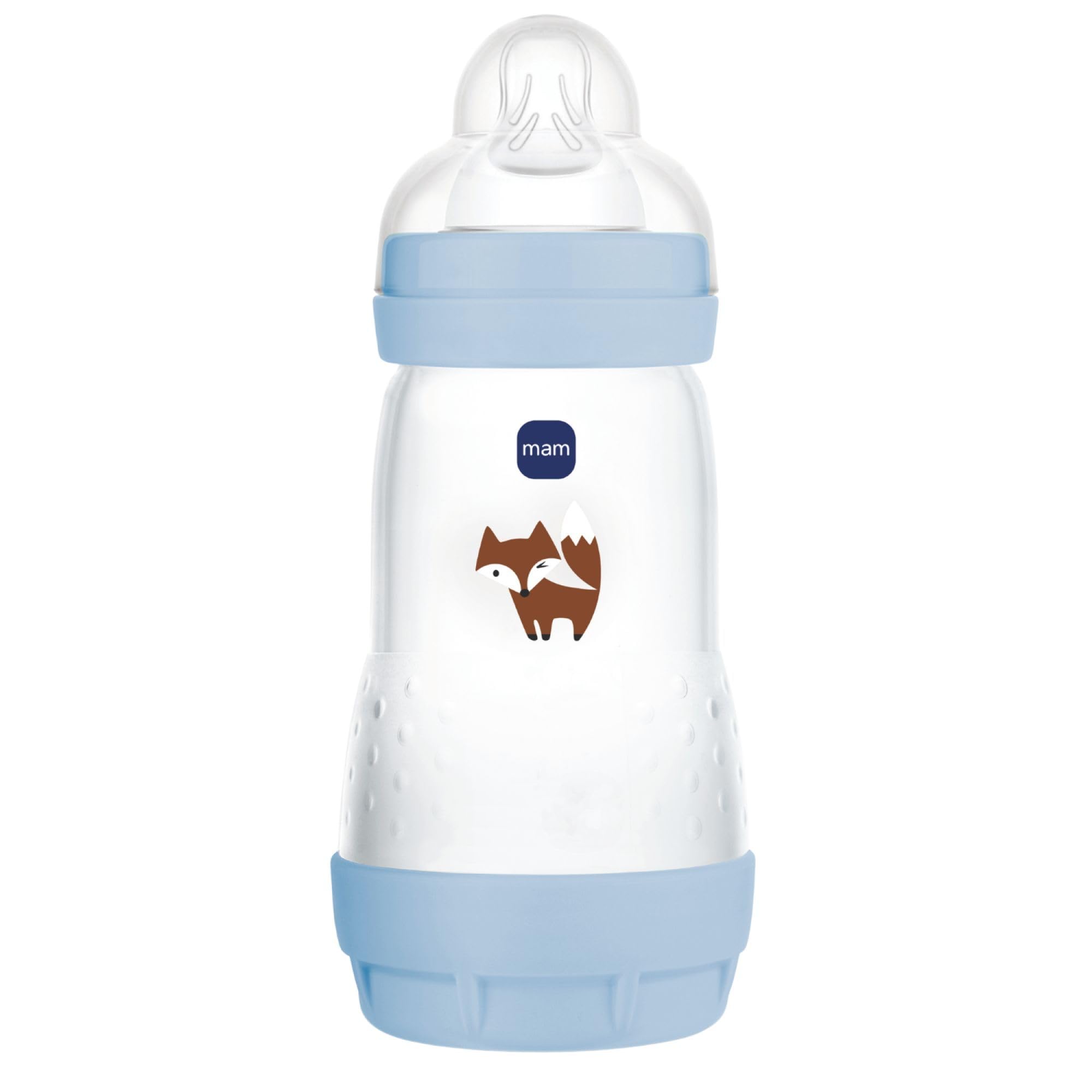 mam - Easy Start Anti-Colic Bottle 2+ miesiące średni przepływ (260 ml) Ocean - Butelka zmniejszająca kolkę i dyskomfort dziecka - Butelka dla niemowląt kompatybilna z karmieniem piersią