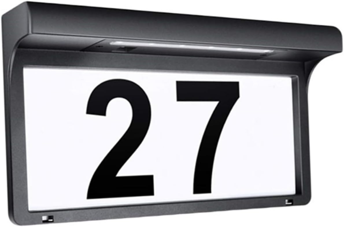 Led Solar House Number Sign Solar Address Plaque with Numbers Illuminated Outdoor Light for Decor for Day Night Visibility