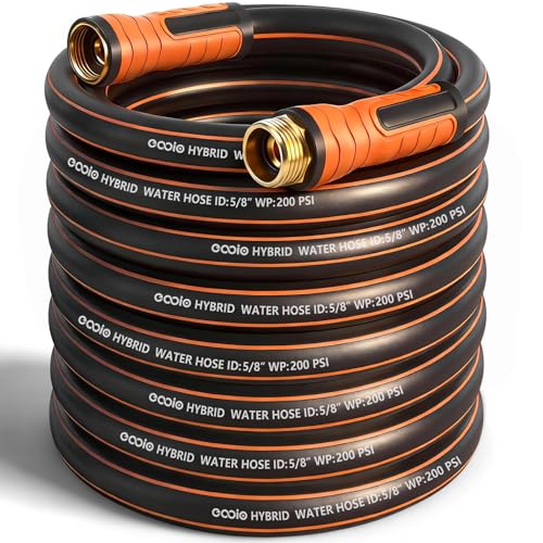 Image of Garden Hose 75 ft x 5 /8 inch, Heavy Duty Water Hose, Flexible and Durable, Kink Resistant Lightweight Hybrid Hose, Leakproof Yard Hose with Male to Female Fittings