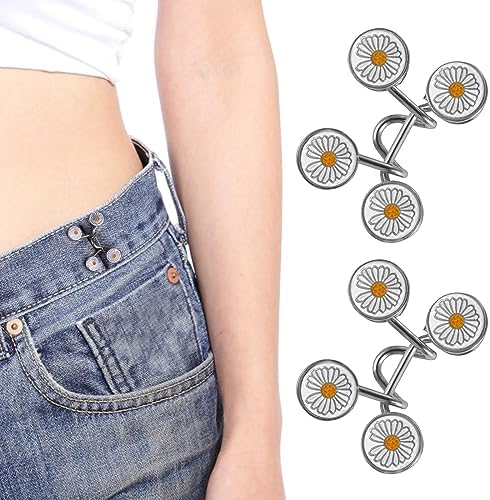 Buransh 2 Pcs Jeans Button Pins Adjustable Jean Button Detachable Jean ...