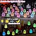 DULEFUN 100pcs Halloween Mini Ghosts Figures, Luminous Small Little Resin Ghost Figurines to Hide Glow in The Dark Tiny Statue for Halloween Party Favors Dollhouse Decorations Toys