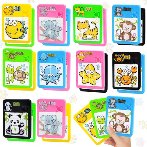 Shinybox Kindergeburtstag Gastgeschenke, 20 Stück Schiebepuzzle Kinder, Mini Puzzle Partyüberraschung Tombola Preise Nützliche Mitgebsel Party Beschäftigung Autofahrt Geburtstag Weihnachten