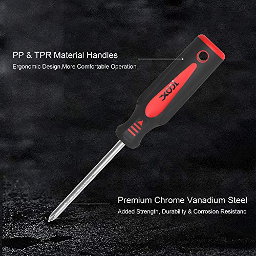 Xool Magnetic Screwdriver Set 18 Pcs, Professional Cushion Grip 9 Phillips And 7 Flat Head Tips Screwdriver Non-Slip For Repair Home Improvement Craft #TOP1