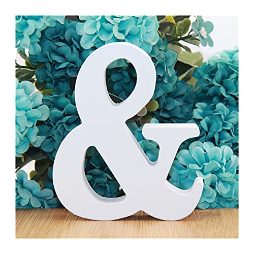 XIZHOUCUN 1pc 10cm Lettres en Bois Blanc Alphabet DIY Word Lettre de Mariage Mariage Home Decor Nom Art Artisanat Debout 3.94 Pouces décoration (Color : and, Size : 10cm) Cover